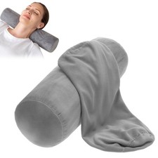 2 Pack Round Neck Pillow Soft Bolster Pillow Covers with Hidden Zipper Neck R...