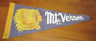 Vintage Mt. Vernon Ill. Illinois Pennant 11 Inch Early Old Indian Chief Gold — photo 1