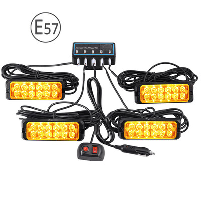 4x Frontblitzer LED Blitzlicht Warnleuchte Strobe Licht Gelb 12V 24V KFZ PKW LKW