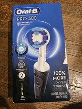 Oral-B Pro 500 Black Electric Toothbrush Rechargeable w/Charger