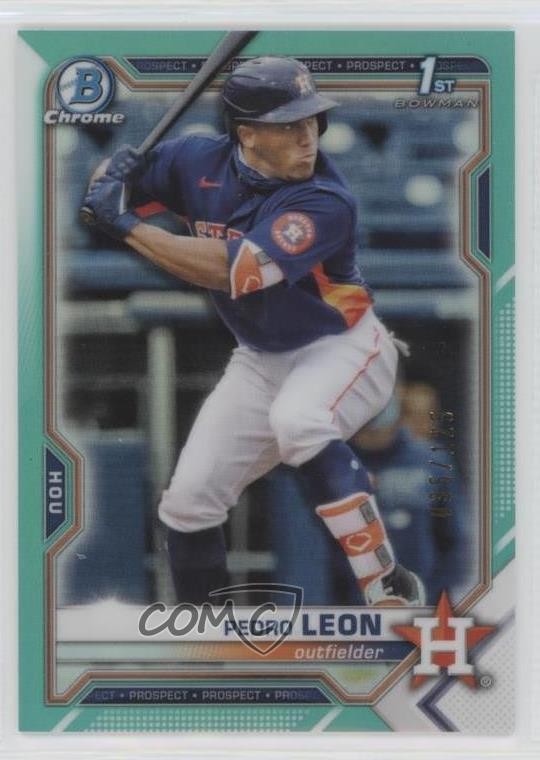2021 Bowman Chrome Prospects Aqua Refractor 35/125 Pedro Leon #BCP-189 0xh3