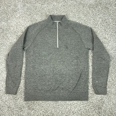 Lululemon Pullover Mens Large Gray Knit Engineered Warmth 1/2 Zip Running Gym
