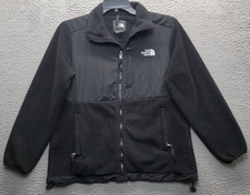The North Face Fleece Jacket Womens Large Black Drawcord Adjustable Hem Full Zip