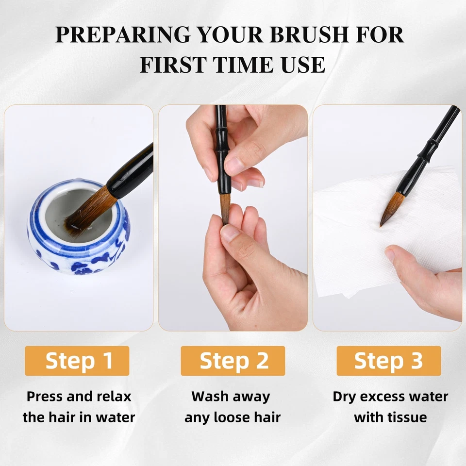 Juego de caligrafía china 10 piezas pincel pluma tinta piedra Sumi kit de pintura para principiantes Foto 4 de 4