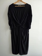 Biba Womens Dress UK 18 Black Jersey Twisted Front Party Cocktail Evening Wear