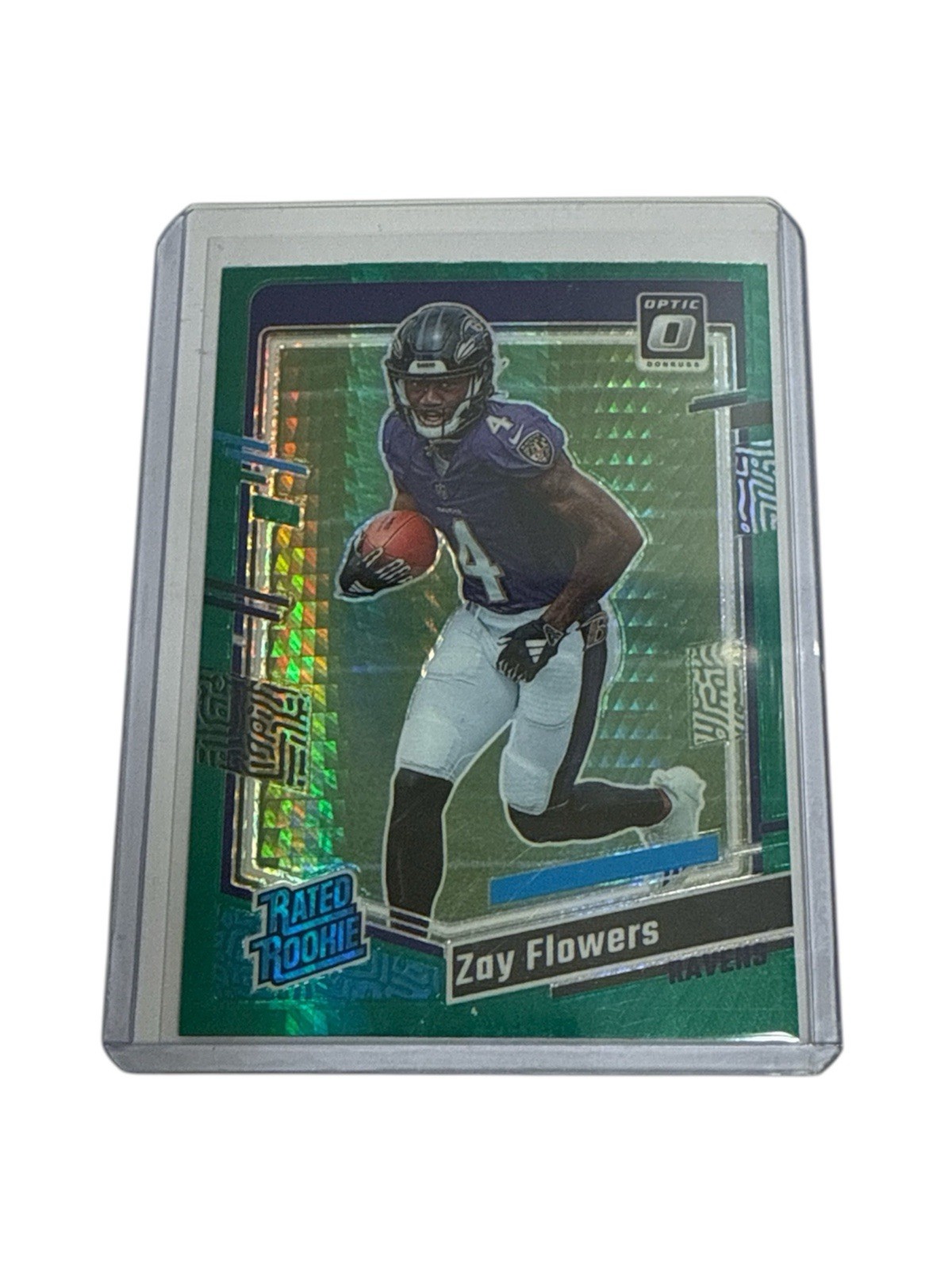 2023 Panini Donruss Optic - Rated Rookie Zay Flowers #210 Green Hyper Prizm (RC)