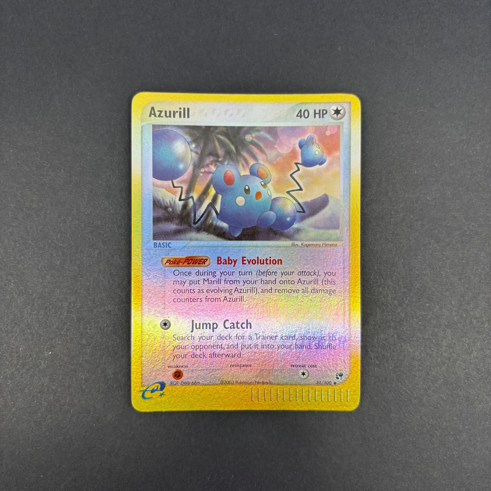 Azurill 31/100 Reverse Holo Pokemon EX Sandstorm 2003 Vintage NM