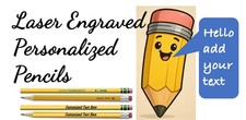 Personalized Custom Engraved Pencils for Schools Kids and Party- Sets of 12 pcs