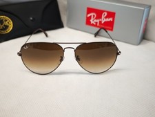 Ray Ban Aviator RB3026 Sunglasses 62mm Gradient Brown Lens/Gun-colored Frame