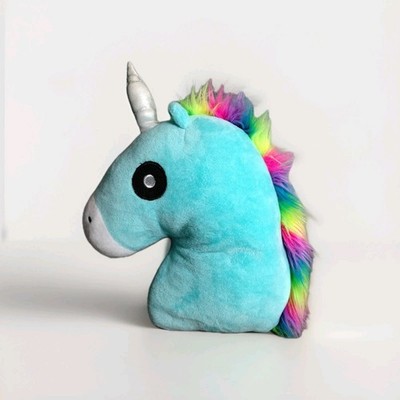 Lebendiger bunter Einhorn Plüsch Kopf/Kissen/Stofftier