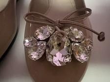 Miu Miu Patent Leather Crystal Embellished Ballerina Flats Size 40