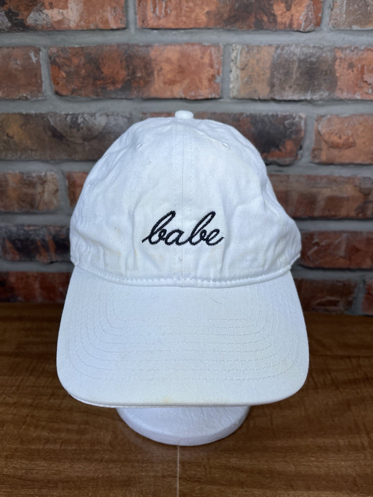 Babe Embroidered Cursive Script Logo White Strapb… - image 1