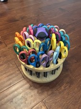 Craft Scissors 24-Pack with Decorative Edge for Scrapbooking With Wood Carousel