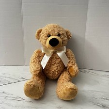 Fiesta Sitting Tan Bear With Ribbon Bow Beige Size 13" Stuffed Animal Plush
