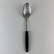 VTG Ecko Eterna Slotted Spoon Black Handle Made in USA Cooking Utensil