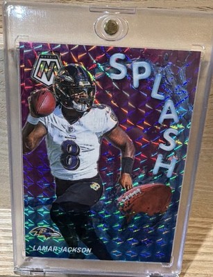 Lamar Jackson 2024 Panini Mosaic SPLASH /49 Purple Prizm Baltimore Ravens
