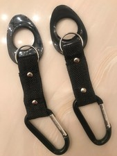 2 Carabiner Water Bottle Holder Rivets Buckle Clip Keychain Camping Outdoor Gear