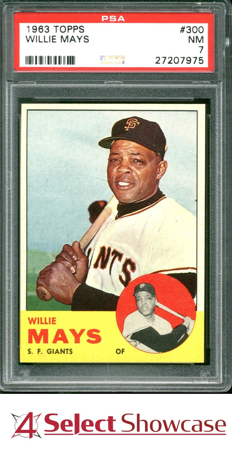 1963 TOPPS #300 WILLIE MAYS GIANTS HOF PSA 7