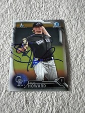 2016 1st Bowman Chrome Prospects #BCP158 Sam Howard (RC) IP Signed Rockies