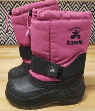 Kamik Rocket Small Kids Size 11 Waterproof Winter Pink Snow Boots 4-5 YR Old