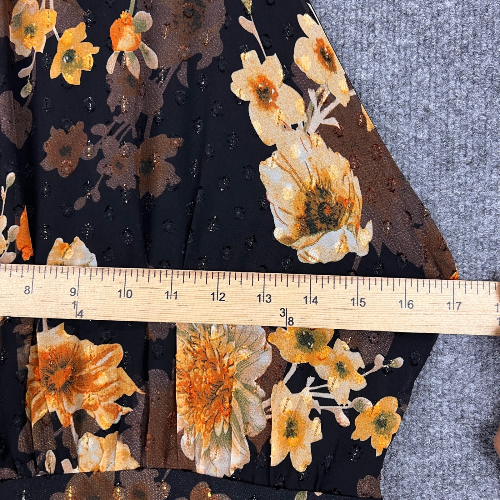 Lulus Black Floral Halter Madi Dress XL Evening Party Boho Flowy