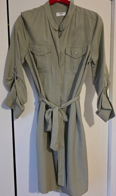 UNTUCKit Women's Dress Size 6 Button Down Olive Green