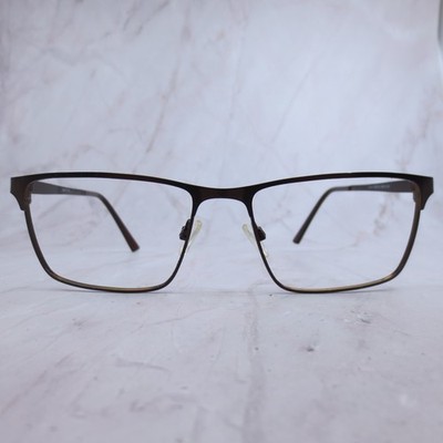 Traditions SS-382 Brown Metal Rectangular Eyeglasses Frames 58-18-150