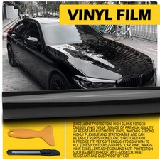 11.81" x 59.05" Gloss Black Car Vinyl Wrap Auto Sticker Decal Film for Vehicle