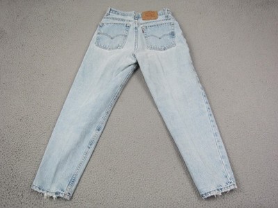 Vintage Levis 521 Jeans Womens 10 Petite W27 L25 Blue Denim Tapered Made in USA