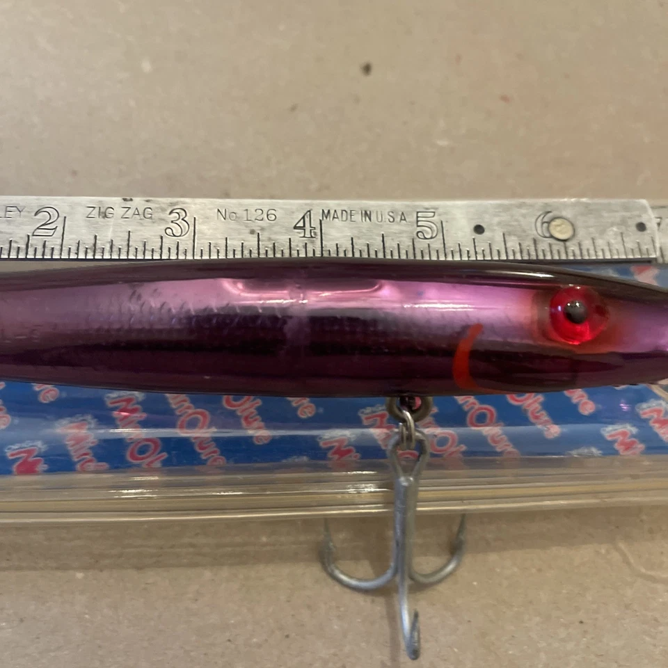 Señuelo espejo L&S de 7 pulgadas 111MR 2 oz.  Señuelo de Pesca, Raro Púrpura Buceo Striper Azul Foto 4 de 4
