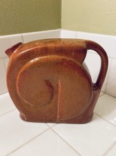 Niloak Arkansas Rare pottery pitcher Art Deco Design In Reddish Brown Some Flaws
