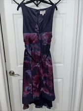 NWT Lela Rose Neiman Marcus x Target Floral Watercolor V Neck Silk Midi Dress 12