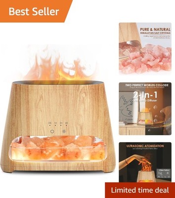 Stylish 150ml Essential Oil Diffuser & Himalayan Salt Lamp - LED Glow & Quiet