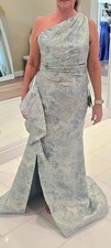 Mother Of Bride Groom Gown Silver And Aqua Size 8