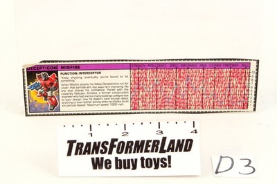 Transformers G1 Targetmasters Misfire Tech Specs 1987 Vintage Hasbro