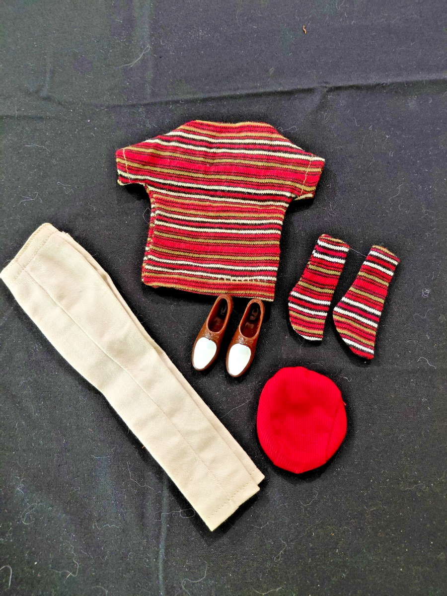 1960'S VINTAGE ORIGINAL KEN #782 CASUALS STRIPED SHIRT(HTF) Outfit