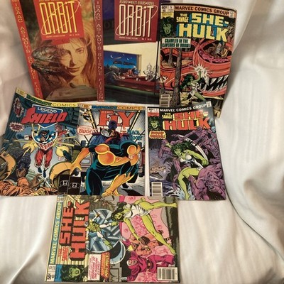 Seven Vintage Comic Books-3 She-Hulk, 2 Orbit 2 Impact Comic