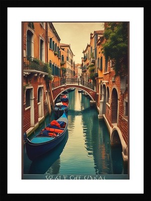 Epische Kanäle Venedig Gerahmtes Wandbild Poster Leinwanddruck Bild