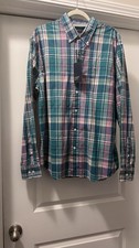 Crown  Ivy Shirt Mens Medium Green Plaid Classic Fit NWT Button Down