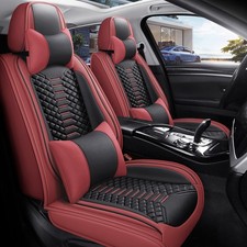 Luxury Faux Leather Universal Fit Car 5 Seat Covers Full Set Cushion Protector Luxury Faux Leather Universal Fit Car 5 Seat Covers Full Set Cushion Protector