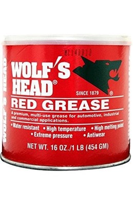 Wolf's Head Red Grease NLGI #2, 1lb Tub (12 Pack) - Made in USA, Heavy Duty