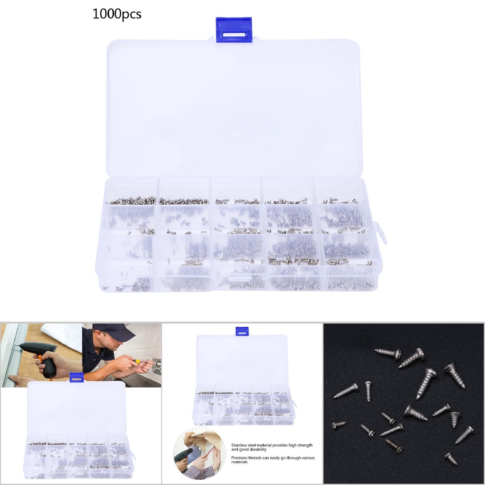 1000PCS Stainless Steel Self-Tapping Screws Precision Fasteners For Electronics