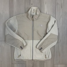 The North Face Girls Denali Fuzzy Fleece Jacket Youth Large Cream White READ