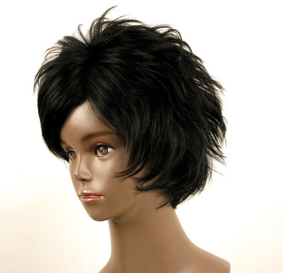 Perruque Afro Courte 100% Cheveux Naturels - Noir - Taille Bonnet Moyen - Style Libre