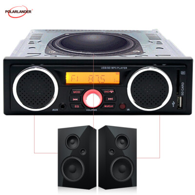 MP3 Audio Player USB/SD/AUX/FM Built-in 2 Speakers Bluetoot 12V 1 Din Car Radioh