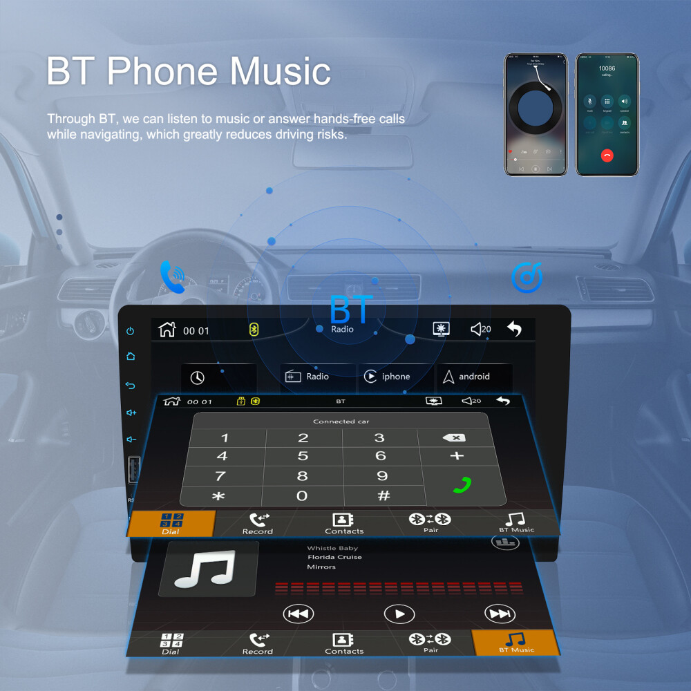 Autoradio 9 Pollici 1 Din Con CarPlay E Android Auto - Bluetooth, Telecamera Posteriore, Mirror Link - Foto 4