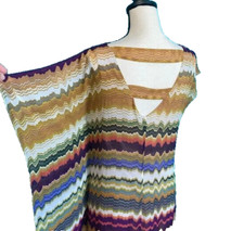 VINCE CAMUTO MULTI COLOR ABSTRACT WAVY STRIPES TUNIC DRESS - NZ 12