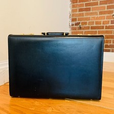 Coach Black Leather Hard Sided 4.5" Briefcase Rare Nos Vintage Made In The USA