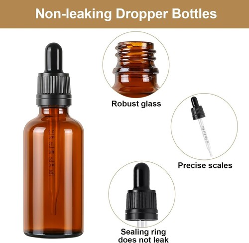 4Pcs 100ml Amber Glass Pipette Dropper Bottle Oils Aromatherapy Eye Drops Bottle - Picture 3 of 6