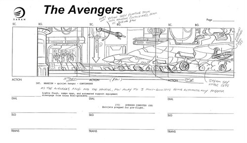 The Avengers: United They Stand 1999 Produktion Studio Kopie STORYBOARD Seite - Bild 1 von 4